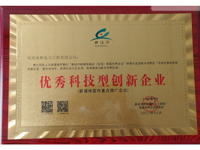 瑞和電力再獲榮譽(yù)，助力新鄉(xiāng)地區(qū)**科技型創(chuàng)新企業(yè)發(fā)展
